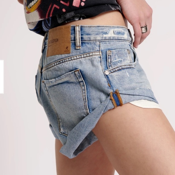 Bandits Low Waist Denim Shorts 
Hendrixe Blue One Teaspoon Size 31 - Picture 3 of 8